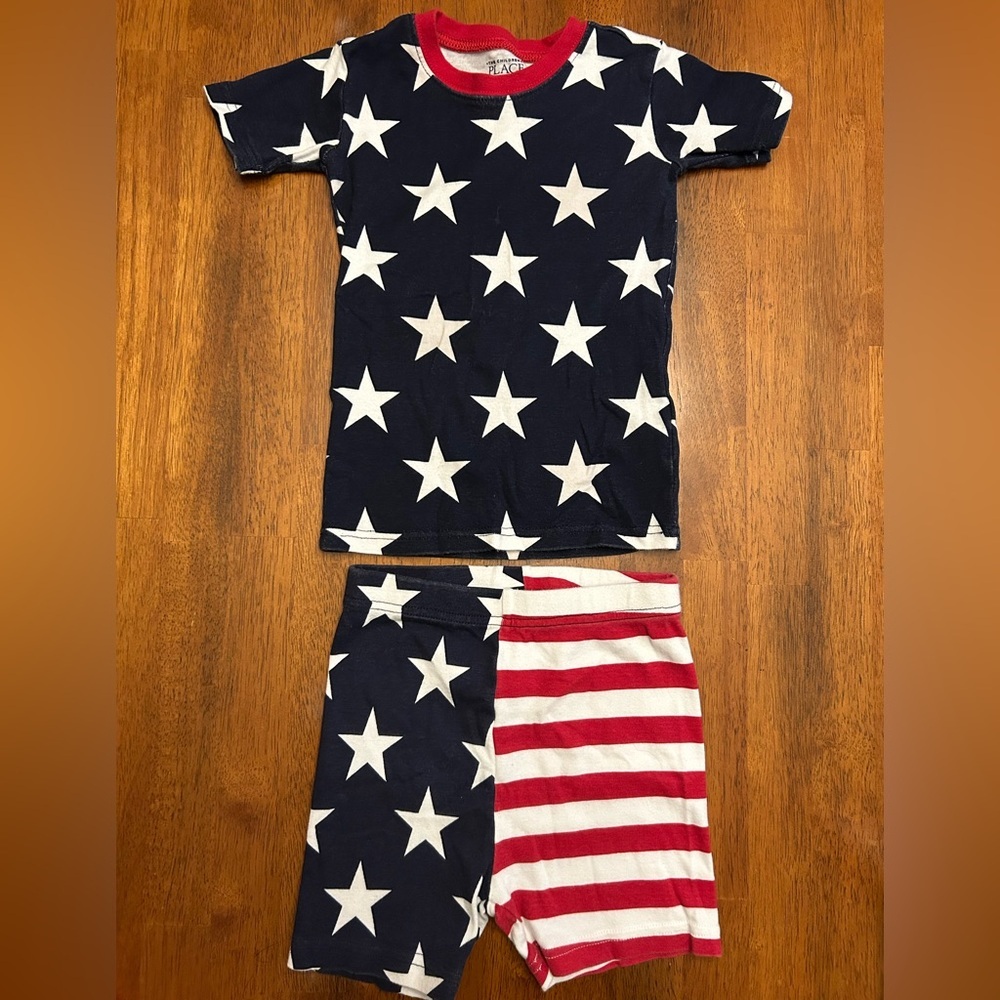 Kids Patriotic Pajama Set | Stars & Stripes 2-Piece | Size 4T Cotton PJs